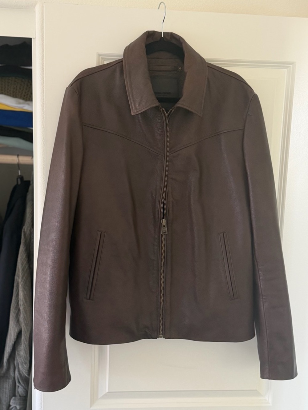Boda Skins vintage Brown Leather Zip-Front Jacket - Picture 8 of 13